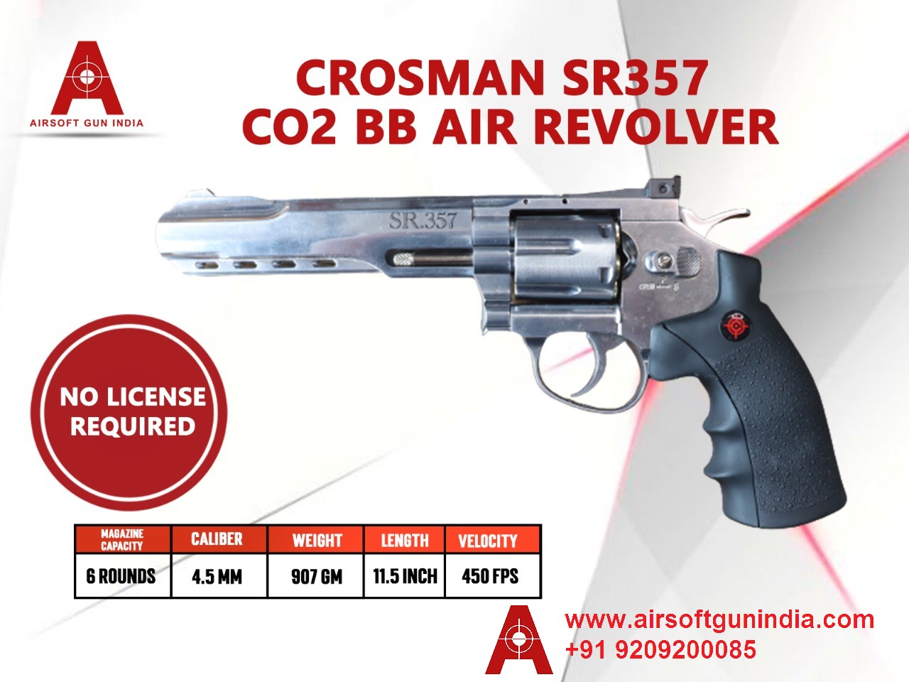 Crosman SR357 .177 Co2 BB Air Revolver By AirSoft Gun India.